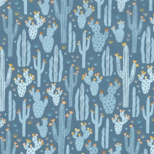 Wild West Wonder - Wild West Cactus Blue by Michael Miller Fabrics by the yard 3665