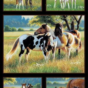 Pasture Buddies schilderen paneel paardenvierkanten - Elizabeth&#39;s Studio - 24 inch