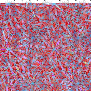 Bloom Red-Dazzle by Jason Yenter の In the beginning Fabrics 1 ヤードあたり