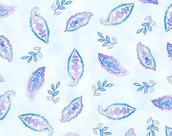 Daydreams by Jason Yenter for In the Beginning - Small Leaves Blue by the yard 3576