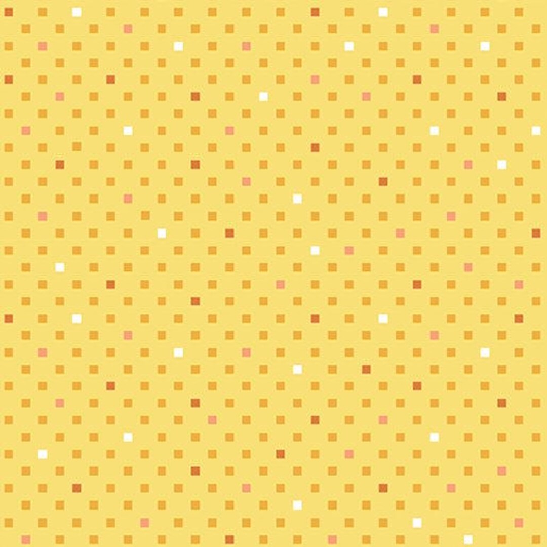 Dazzle Dots 2 - Dazzling Squares Yellow by Benartex by the Yard