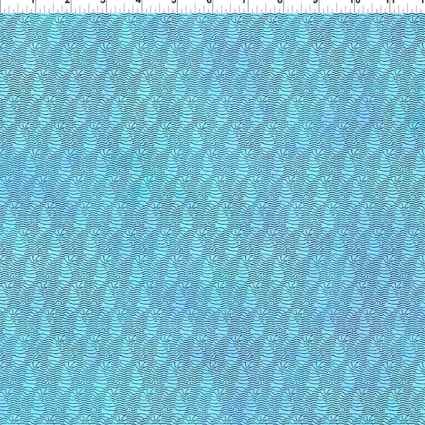 Blue Fabric Quilters Cotton Calypso 2 Sea Horses Blue from In the Beginning Fabrics