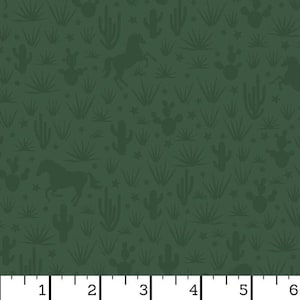 Maywood Studios - Quiltin&#39; Cowgirls - Green Horse and Cactus by the yard