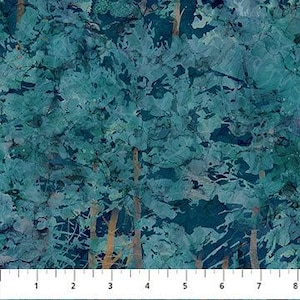 Fox Den - Dark Blue Trees by Northcott by the yard 4620