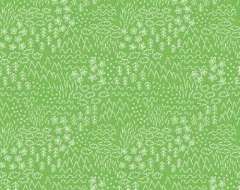 Fabric by the yard - Colorful Critters - Sketch Green by Riley Blake 7788