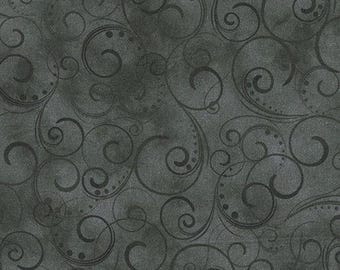Respaldo Swirling Splendor de 108" de Benartex - Gris carbón cortado a medida 3470