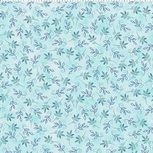 Daydreams by Jason Yenter for In the Beginning - Sprigs Aqua by the yard 3587