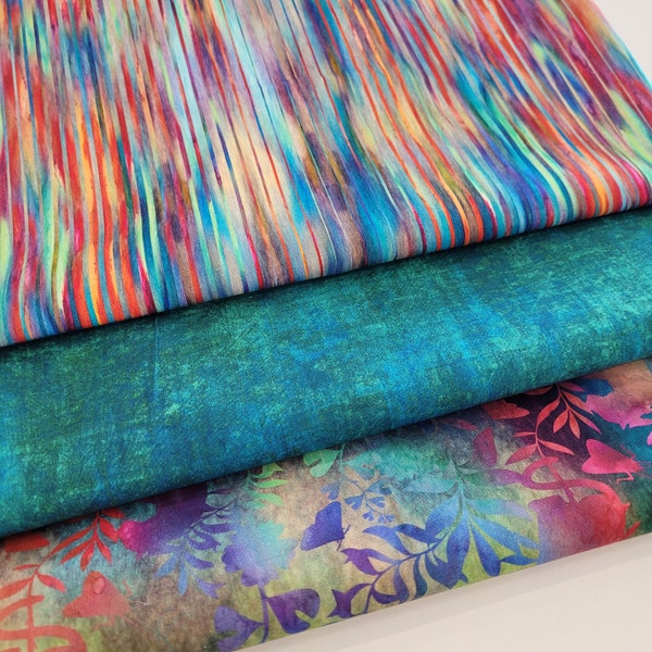 3-Yard Fabric Bundle - 1 Yard of Each of 3 Unique Fabrics -Curated and Specifically Designed for 3-Yard Quilt Patterns- 100% Cotton