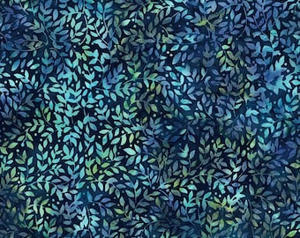 Fabric by the yard - Bali Batik - Watercress Packed Leaves by Hoffman 5691