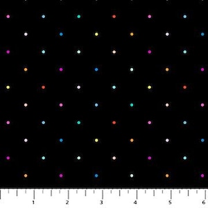 Dusk by Figo Fabrics from Northcott - Black Multi Ditsy Dots by the yard 3726