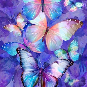 Purple Butterfly Panel from Timeless Treasures - 24&quot; x 44&quot; 4413