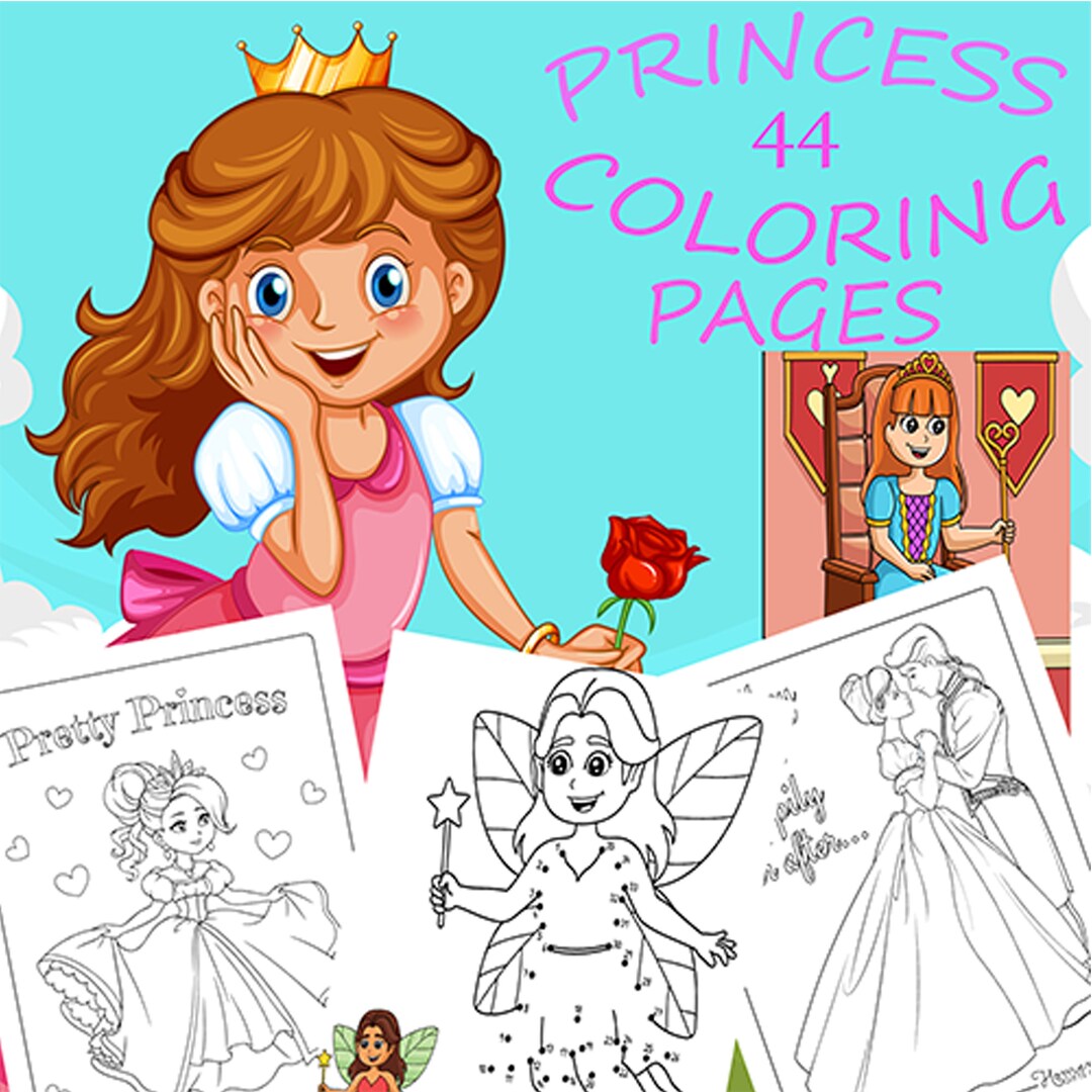 Princess Coloring Book Pages Fairytale Princess Party Favors Princess