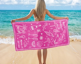 Personalized Bachelorette Beach Towel: Custom Bride Gift