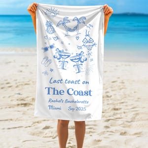 Personalized Bachelorette Beach Towel: Beach Party Vacation Gift