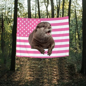 Custom Pink American Flag, Custom American Flag Tapestry, Pet Dog Cat Celebrity Photos On Flag, Pink Tapestry, Kpop Pink American Flag