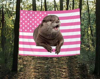 Custom Pink American Flag Tapestry: Pet/Celebrity Photo
