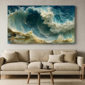 Crashing Ocean Waves Abstract Art for Samsung Frame TV (4K Digital Download