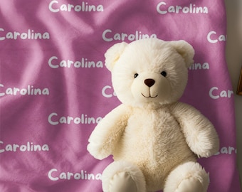 Personalized Name Velveteen Blanket, Custom Soft Throw