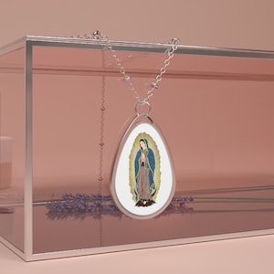 Our Lady of Guadalupe Necklace, Devine Protection Jewelry, Catholic Faith Gift Jewelry, Religious Spiritual, Virgencita, Virgen de Guadalupe