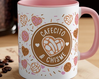 Cafecito y Chisme Becher, Latein Pan Dulce Kaffeetasse, 11 Unze