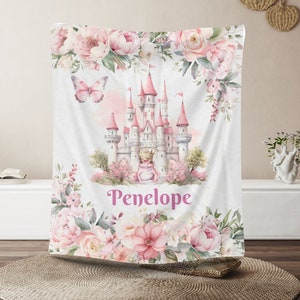 Personalized Name Princess Blanket, Custom Soft Velveteen Blanket Throw for your little pricess