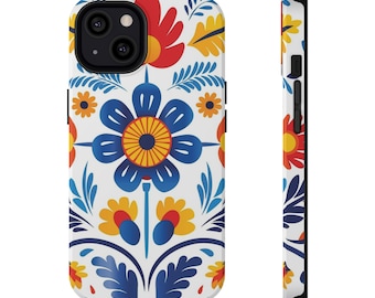 Florale iPhone & Android Hülle - Lebendiges Folk Art Design