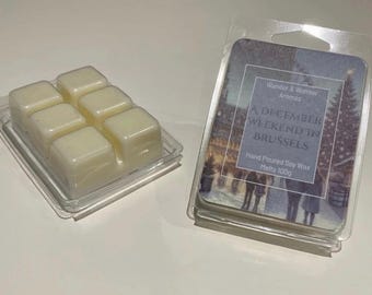 Woski zapachowe A Wander & Wonder Aromas, ręcznie robione w Brukseli, inspirowane podróżami i świętami Bożego Narodzenia.