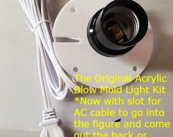 8-Foot AC Cord Light Kit For Blow Mold Decorations – LED, Waterproof, For Christmas/Halloween