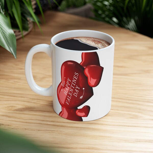Valentine's Day Gift: Warm Up with a Nice Cuppa Ceramic Mug 11oz - Romantic Hot Drink Cup, Love-themed Coffee Mug, Gift for Coffee Lovers