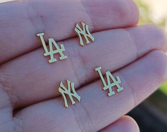 Baseball Stud Earrings, Sports Earrings, NY-LY Earrings, Gifts For Baseball Lovers, Sports Jewelry, Fashion Earrings, Gifts For Her