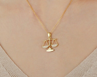 Gold Justice Necklace, Lawyer Necklace, Gifts For Law School,Justice Pendant,Libra Necklace, Gifts For Her, Graduation Gifts, Lawyer Jewelry