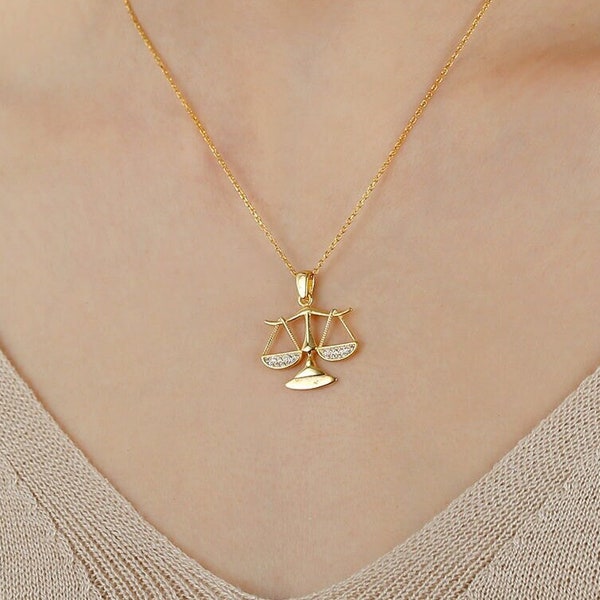 Gold Justice Necklace, Lawyer Necklace, Gifts For Law School,Justice Pendant,Libra Necklace, Gifts For Her, Graduation Gifts, Lawyer Jewelry