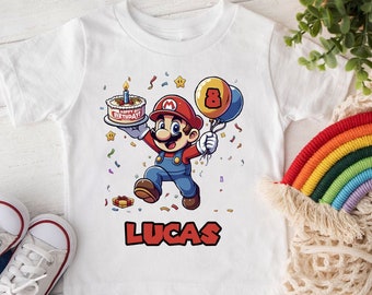 SUPER MARIO BROS personalized kids birthday,anniversary,gift t-shirt