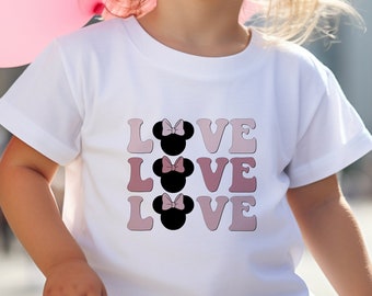 LIEBE Disney-Kind-BABY-KLEINKIND | Valentinstagspullover für Kinder | Kinder-Valentinstag-Shirt | Kleinkind Valentinstag | Valentinstag-Grafik-T-Shirt