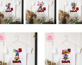 SUPER MARIO BROS personalized kids birthday,anniversary,gift t-shirt