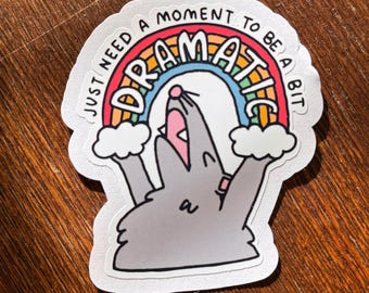 Dramatic Rat Girl Waterproof Gloss Vinyl Sticker for laptop, waterbottle and more