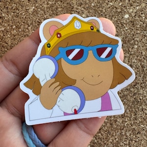 DW Diva Arthur Gloss Vinyl Sticker for laptop, waterbottle and more