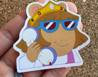 DW Diva Arthur Gloss Vinyl Sticker for laptop, waterbottle and more