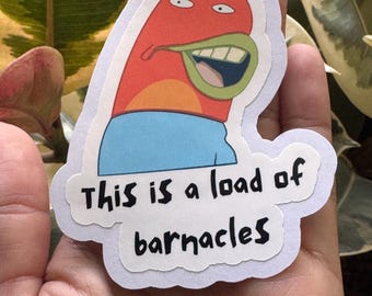 This is a load of Barnacles Waterproof Gloss Sticker for laptop, waterbottle and more