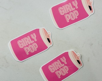 Girly Pop Waterproof Gloss Vinyl Sticker for laptop, waterbottle and more