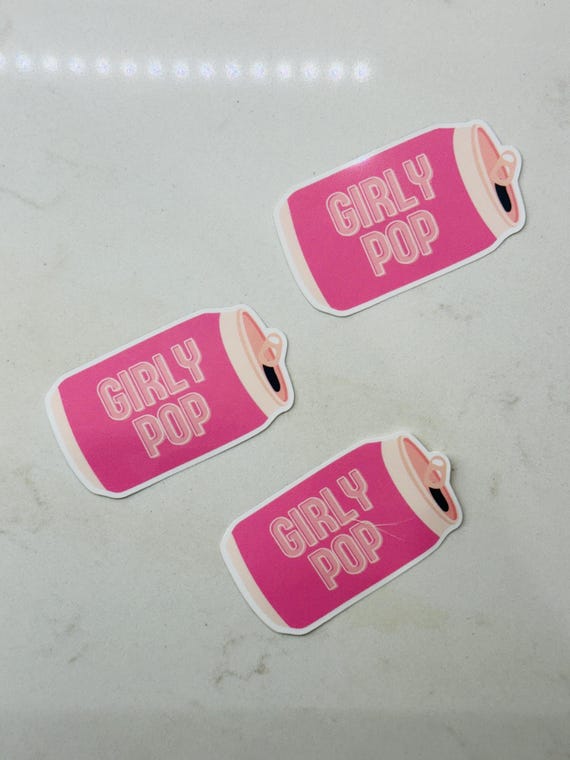 Girly Pop Waterproof Gloss Vinyl Sticker for laptop, waterbottle and more
