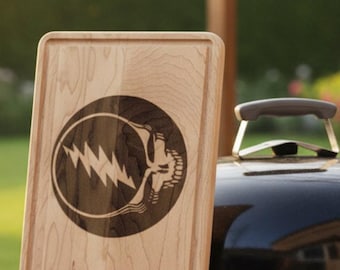 Graviertes Ahorn Schneidebrett, Grateful Dead Steal Your Face, Einweihungsparty Geschenk