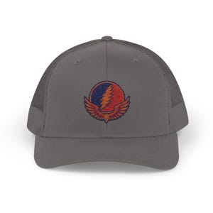 Grateful Dead Trucker Cap, Winged Lightning Bolt, Music Festival Hat image 8