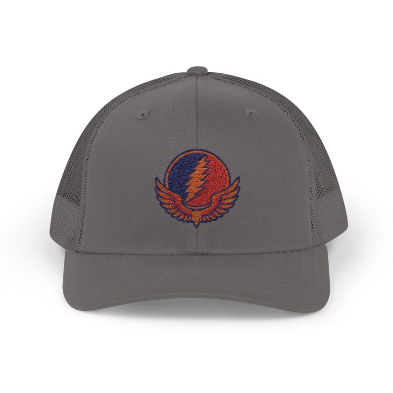 Grateful Dead Trucker Cap, Winged Lightning Bolt, Music Festival Hat image 8