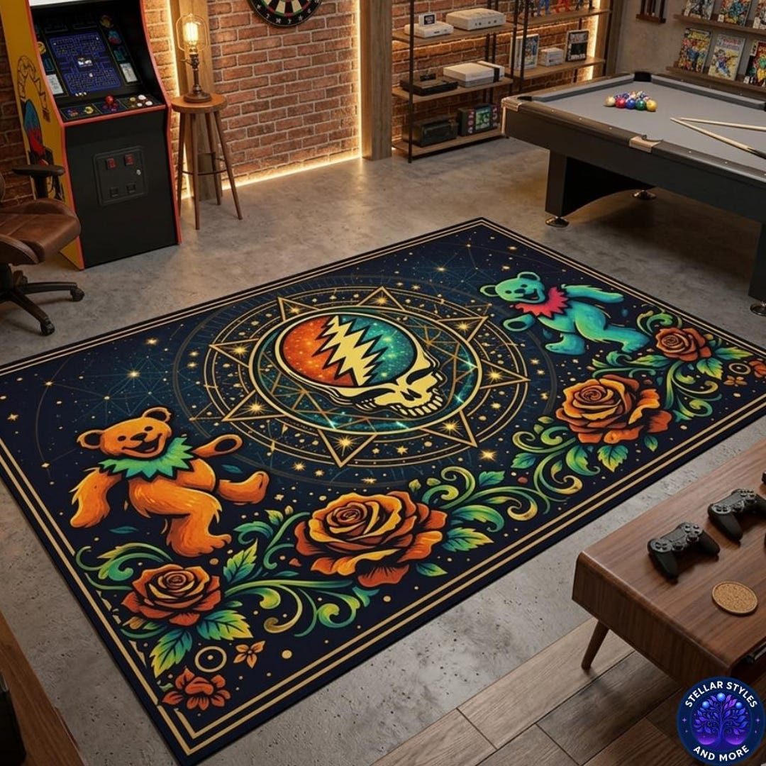 Gd Nanda Rug Grateful Dead Steal Your Face With Dancing Bears Outdoor Rug ...