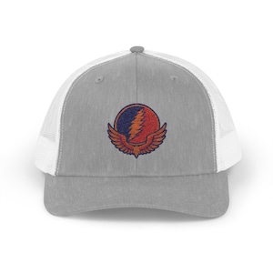 Grateful Dead Trucker Cap, Winged Lightning Bolt, Music Festival Hat image 11