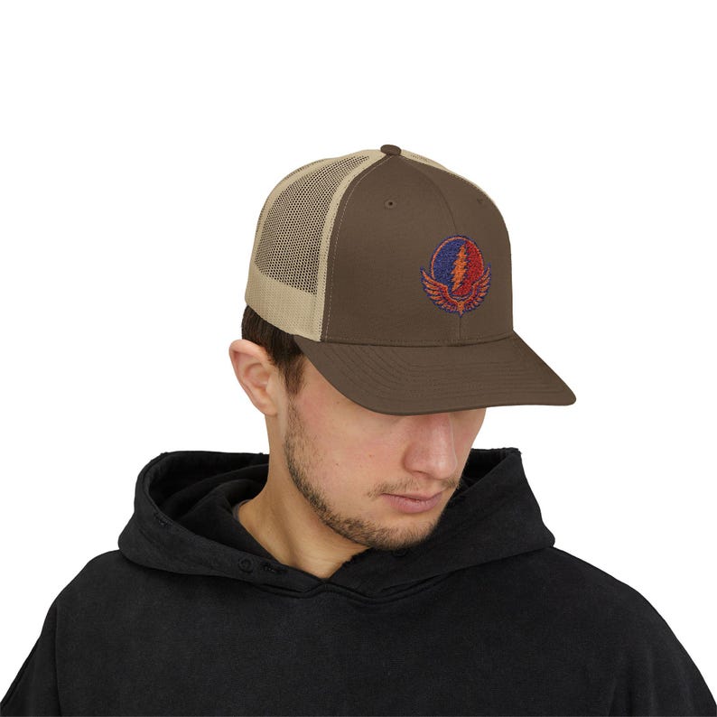 Grateful Dead Trucker Cap, Winged Lightning Bolt, Music Festival Hat image 6
