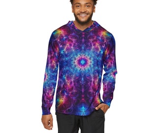 Galactic Dream Hoodie - Vibrant Cosmic Print, Lightweight Warm-Up Hoodie, Ideal for Workouts & Casual Wear