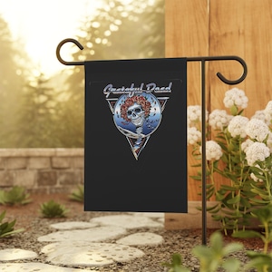 Grateful Dead Garden Flag – Shakedown Street Bertha Design, Outdoor Festival Banner, Hippie Yard Decor, Deadhead Gift Idea