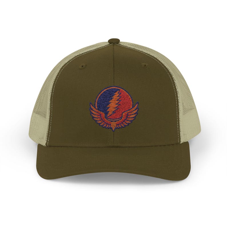 Grateful Dead Trucker Cap, Winged Lightning Bolt, Music Festival Hat image 10